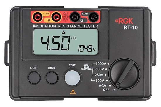 Цифровой мегаомметр RGK RT-10 + поверка